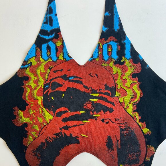 🔥 90s Vintage Band Halter Top – Black Sabbath Born Again Album Print (XS) - Picture 2 of 4